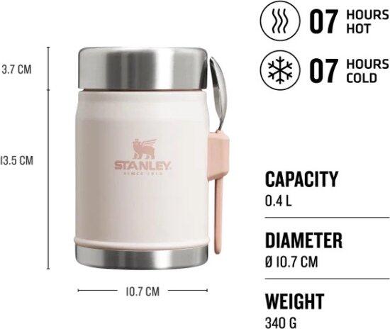 Stanley Le légendaire bocal + fourchette .4L - Quartz Rose 7/7