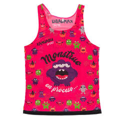 MAILLOT RUNNING #MONSTERS pour HOMME - Débardeur rose KAMUABU