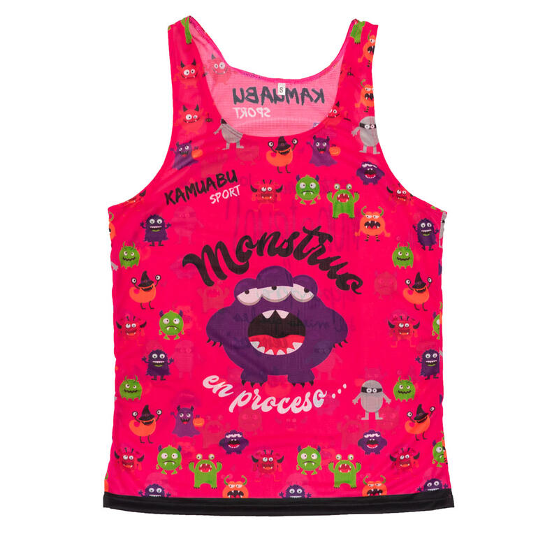 RUNNING SHIRT #MONSTERS voor HEREN - KAMUABU roze tanktop