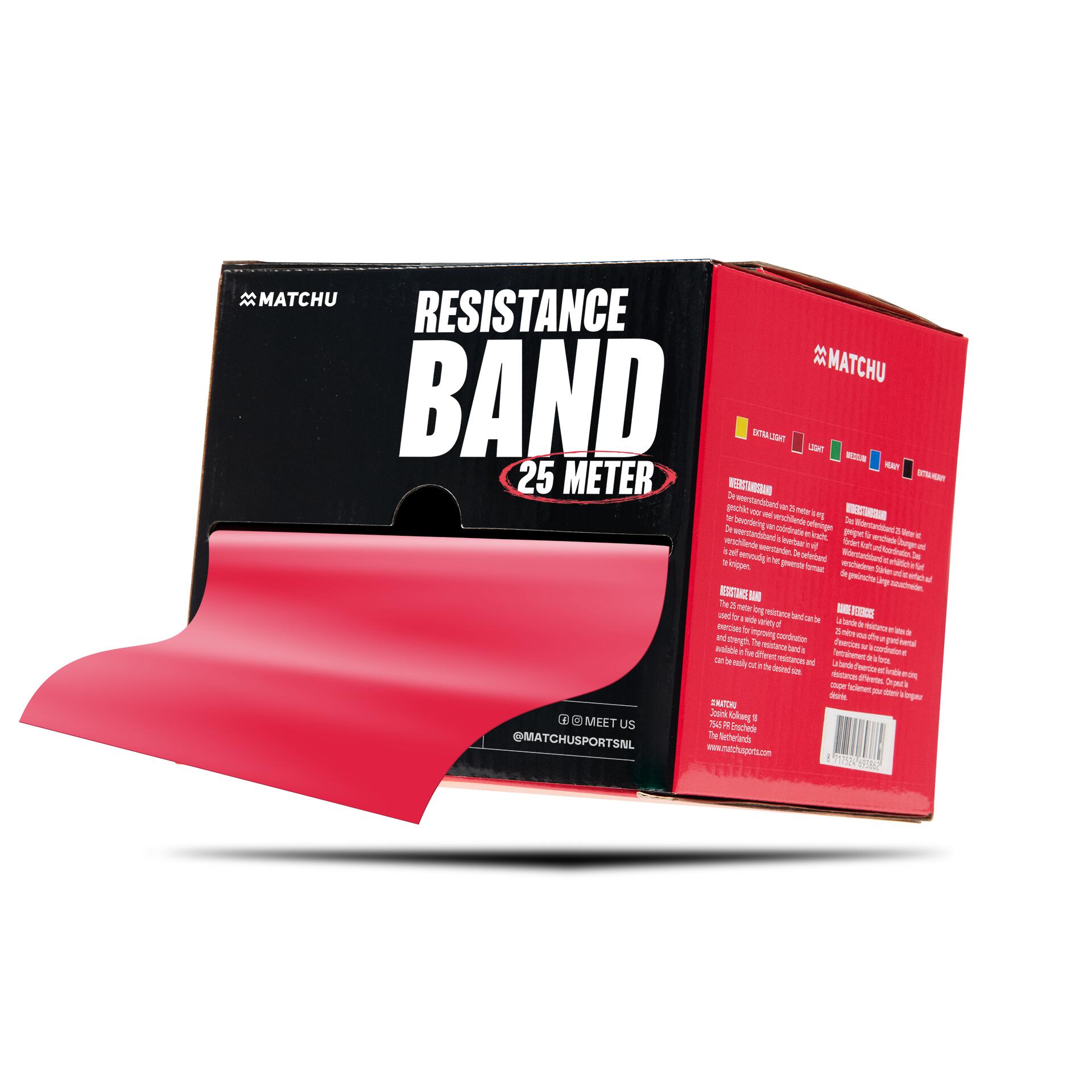 Matchu Sports - Bande De Résistance - 25 Mètres - Rouge - Bande Élastique - Rouge - 5 Kg - Decathlon