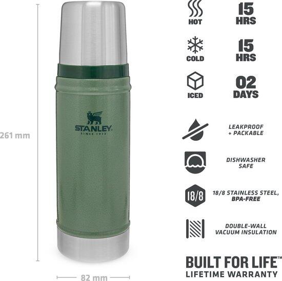 Borraccia Termica 0,47L (Doppia Parete Inox) Camminata Ciclismo - Thermos Caffè 7/8