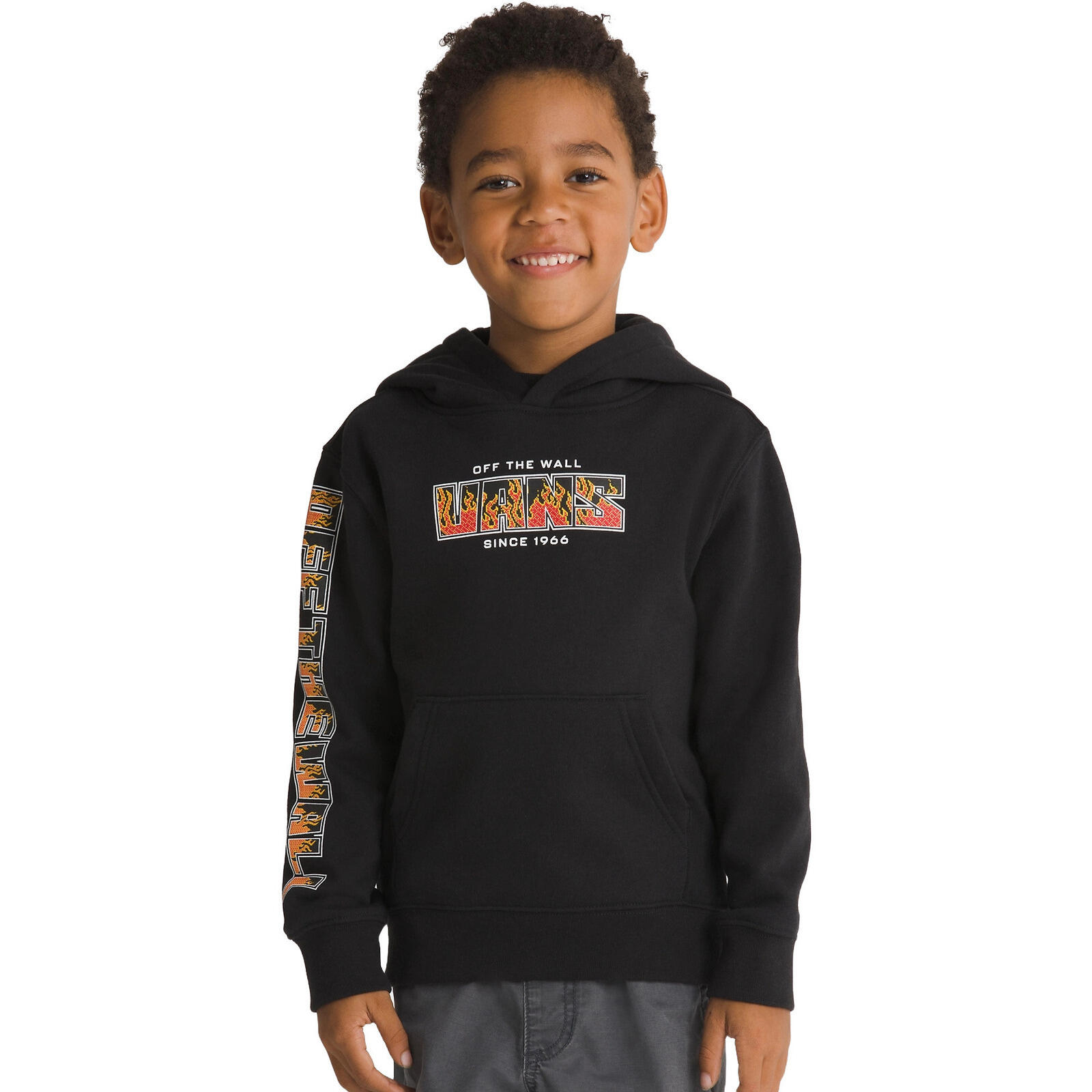 Sudadera Vans Digi Flames Po, Negro, Niños 1/5