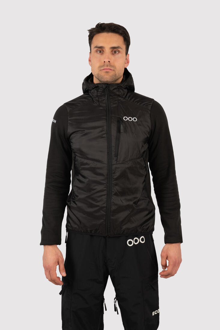 Veste de ski pour homme ECOON ECOActive hybride isolante à capuche Noir 1/7