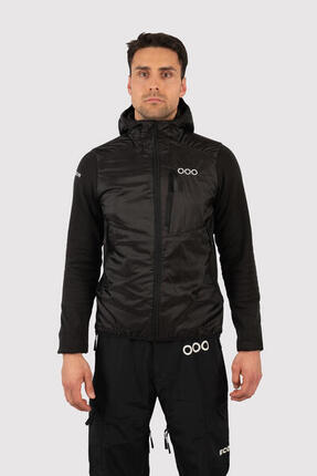 Veste de ski pour homme ECOON ECOActive hybride isolante à capuche Noir