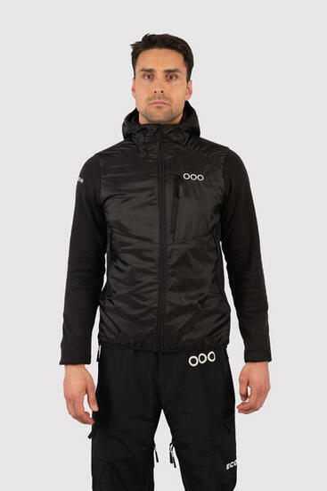 Veste de ski pour homme ECOON ECOActive hybride isolante à capuche Noir