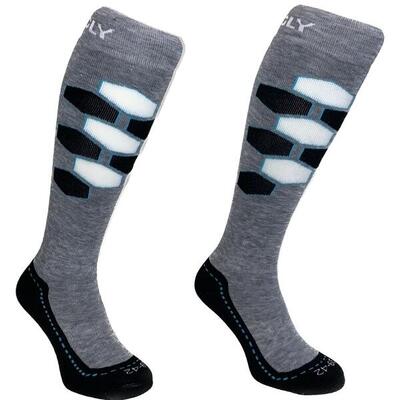 Hingly skisokken hexaski grijs-zwart