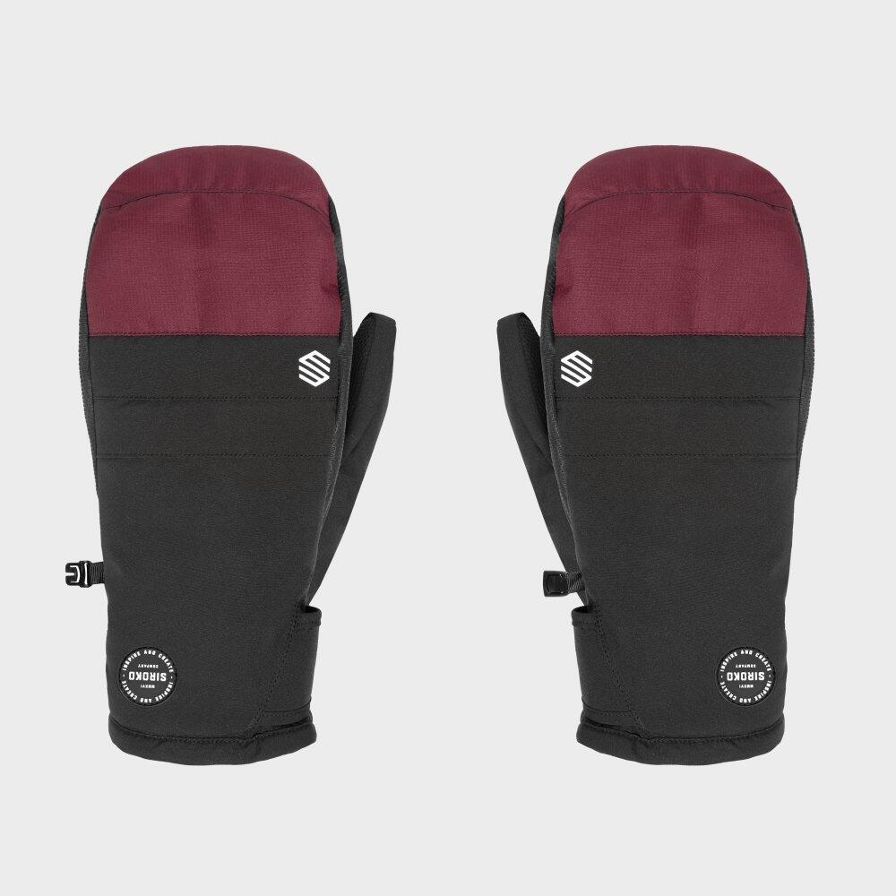 Thermal snowboard and ski mittens Winter sports for men and women Pitztal Maroon