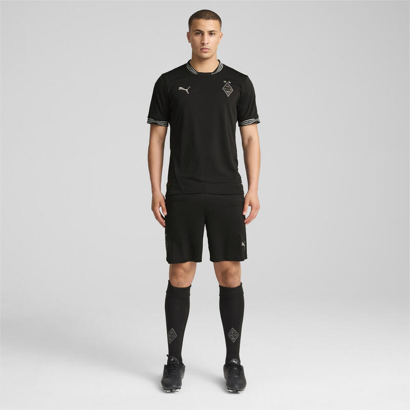 Borussia Mönchengladbach 24/25 short voor heren PUMA Black Aged Silver Gray