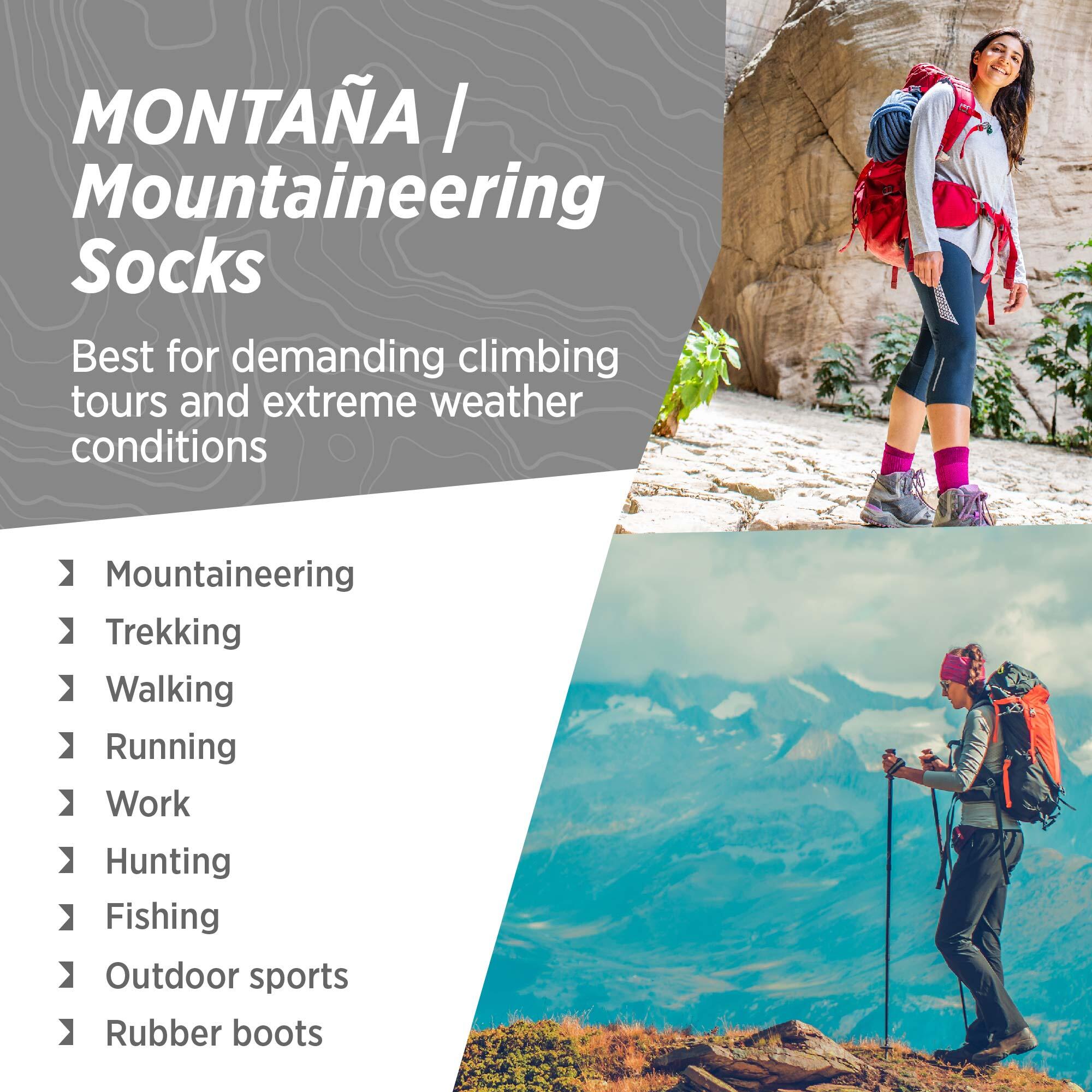 Alpaca Merino Hiking Socks MONTANA da alpinismo con imbottitura pesante 5/7