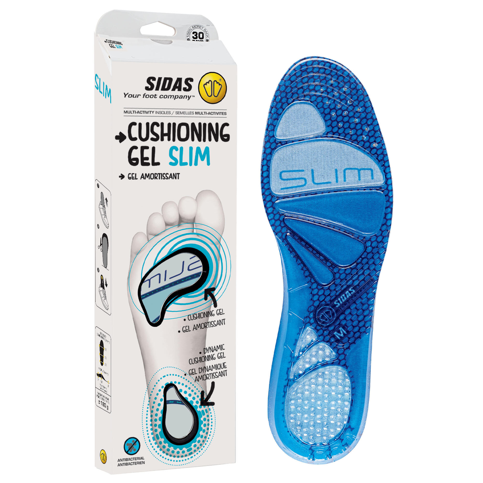 Gel cushioning insoles for low-volume footwear - Gel Slim