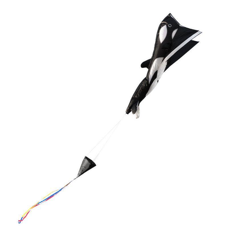 Children's Kite HQ Parafoil Kite Orca 106719 Black 60 x 200 cm