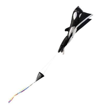 Kindervlieger hq parafoil kite orca 106719 zwart 60 x 200 cm