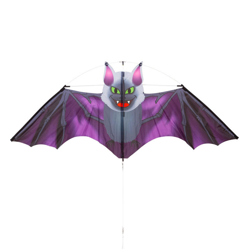 Children's kite HQ Dark Fang Bat Kite 100035 Black 117 x 47 cm + 100 cm tail