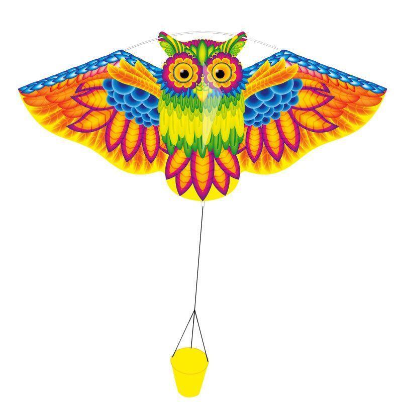 HQ Papagaio para crianças HQ Flashy Owl Kite 102197 Verde 113 x 50 cm