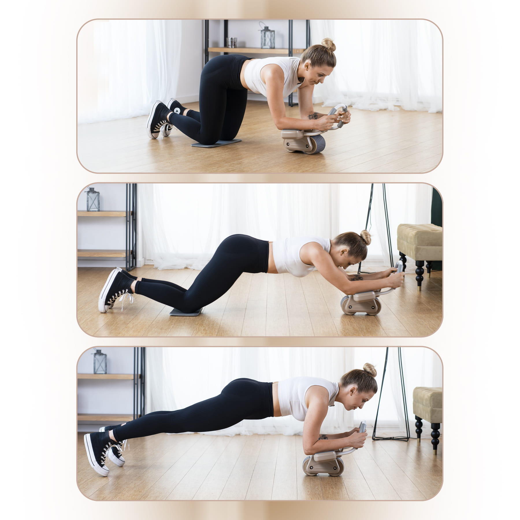 Roue ABS Roue automatique pour exercices abdominaux avec support KA08 Hms 6/7