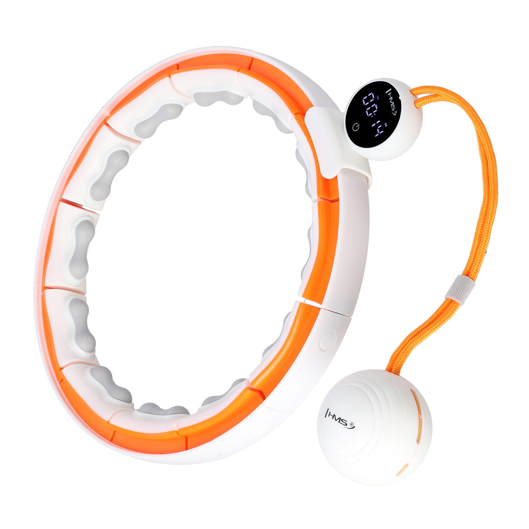 Hms - Hula Hoop Avec Aimants, Saillies, Matériau Tpe Hhm21 Hms - Hula Hoop - Blanc|orange - Taille Unique - Decathlon