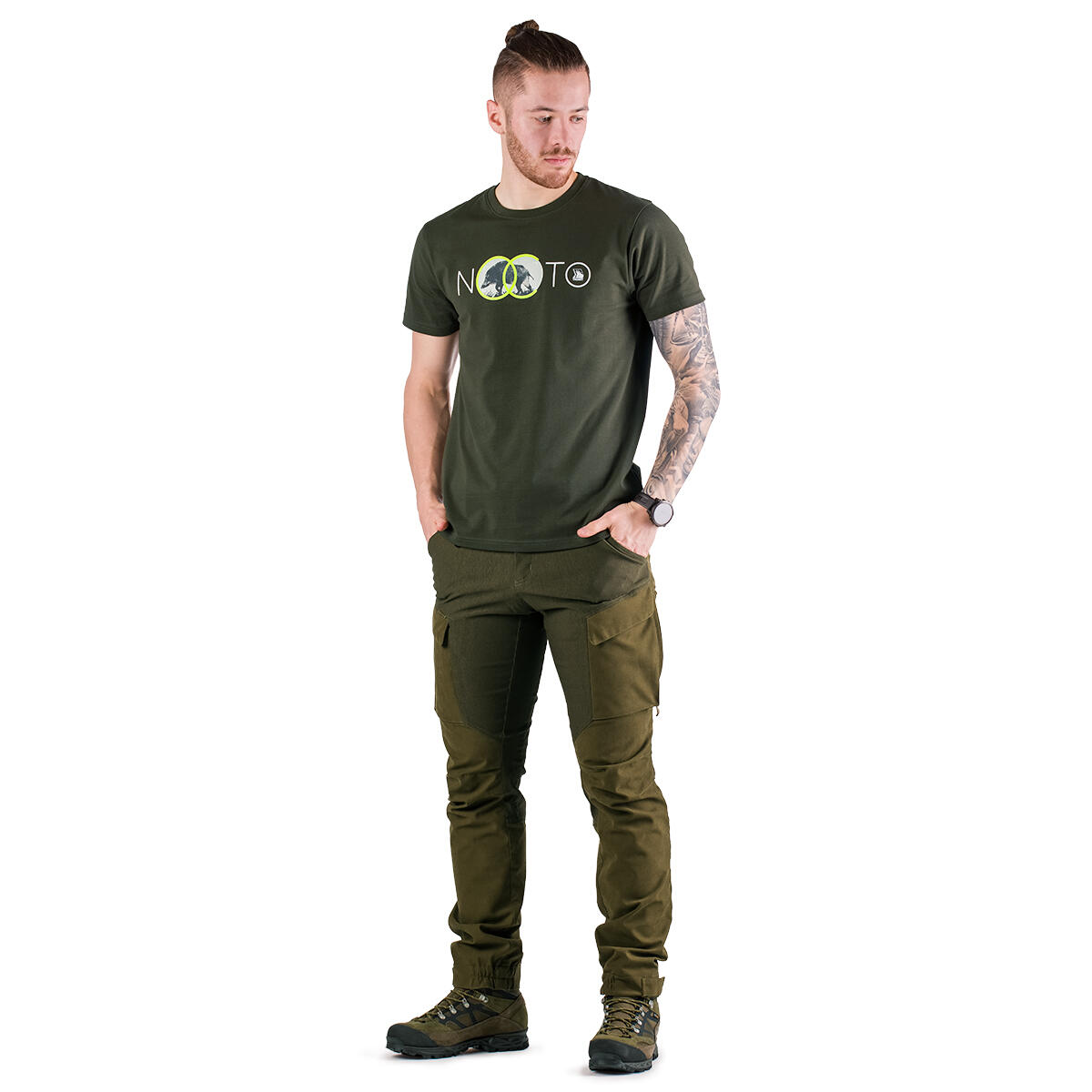 T-shirt de chasse pour homme Tagart FNT Nocto Green avec imprimé 3/5