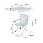 Chaise de camping avec protection solaire Nils Camp NC3087 3/7