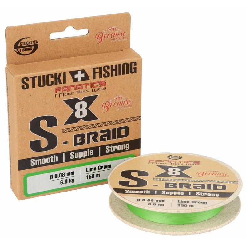 Stucki 150m S-BRAID X8 lime green - 0.08mm