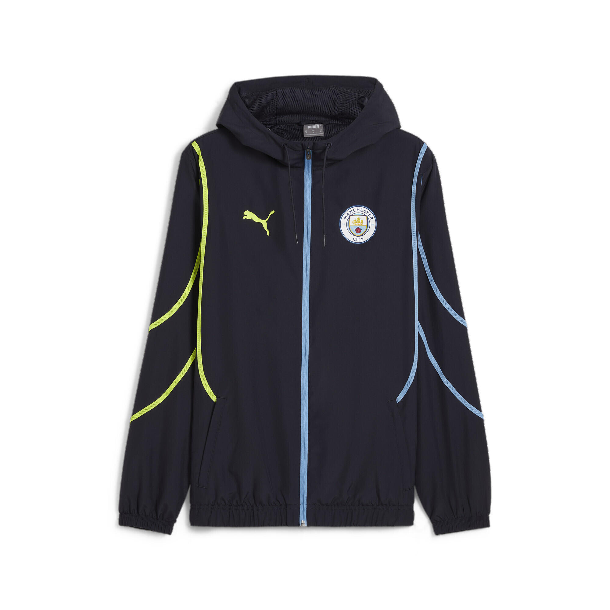 Chaqueta prepartido tejida Manchester City PUMA New Navy Yellow Glow Blue 3/7