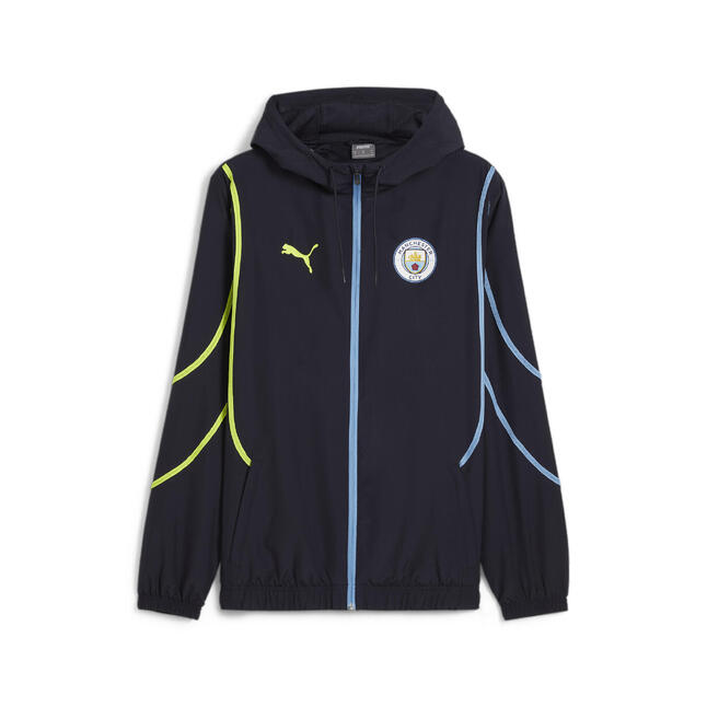 Veste d�??avant match tiss?�e Manchester City Homme PUMA New Navy Yellow Glow Blue PUMA | Decathlon