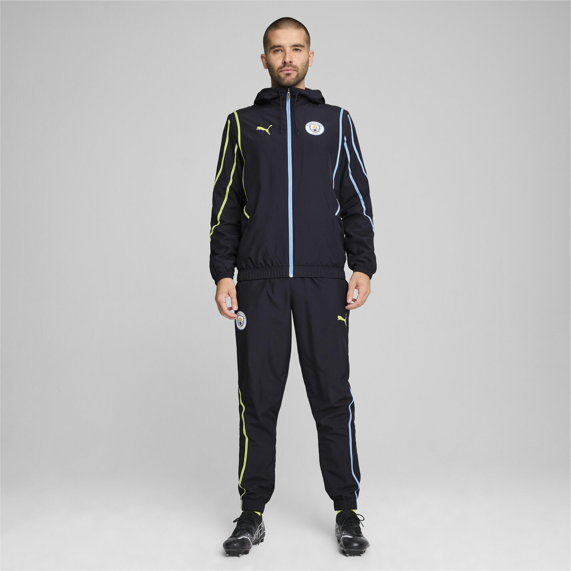 Chaqueta prepartido tejida Manchester City PUMA New Navy Yellow Glow Blue 6/7