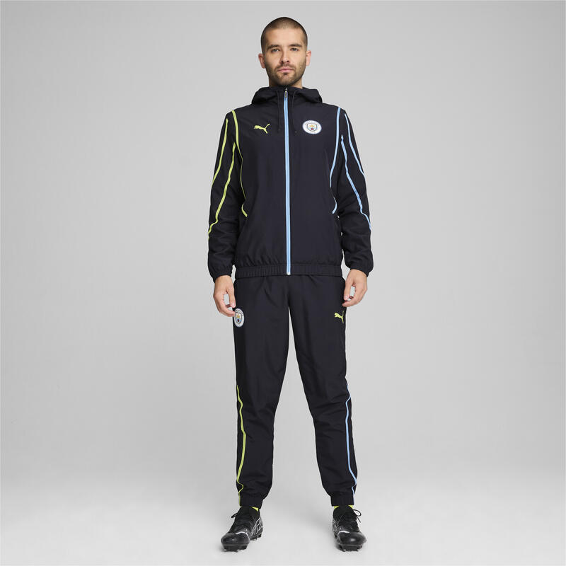 Veste d’avant match tissée Manchester City Homme PUMA New Navy Yellow Glow Blue