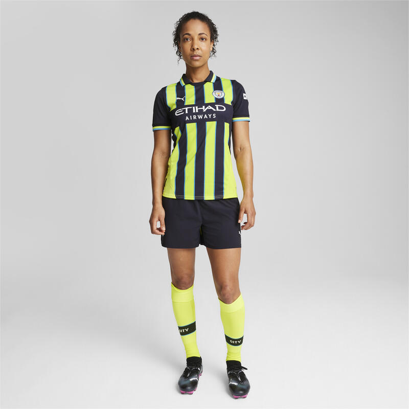 Manchester City 24/25 uitshirt voor dames PUMA New Navy Yellow Glow Blue