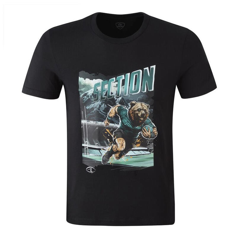 Camiseta Negra Supporter "bear" Section Paloise 2024/2025 Adulto