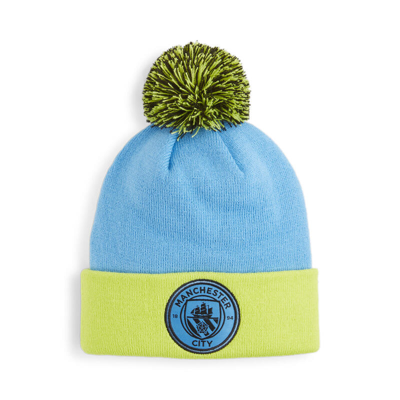 Manchester City beanie met pompom voor jongeren PUMA Magic Blue Yellow Glow