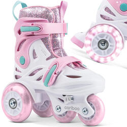 Rollers réglables pour enfants Cariboo Ballerina rose-menthe