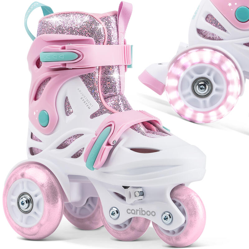 Patins à roulettes réglables pour enfants Cariboo Ballerina rose-menthe