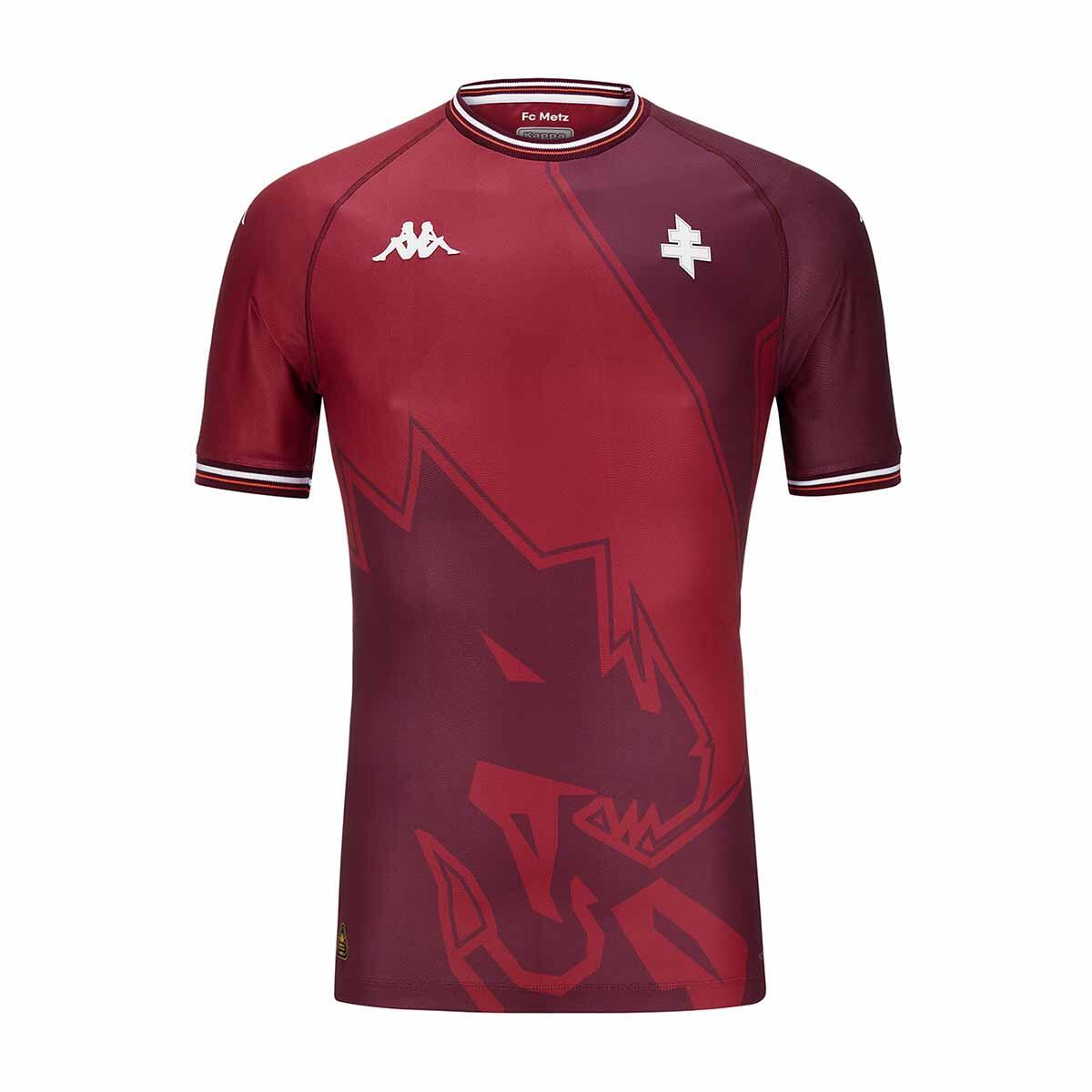 Kappa - Maillot De Football Homme Kombat Pro Home Fc Metz - Maillot Manches Courtes - Bordeaux|rouge - 42 M/l - Decathlon