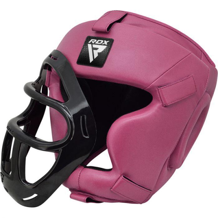 T1 Hoofdbeschermer Met Verwijderbare Gezichtskooi Roze - Medium - Kleur: Roze 6/7