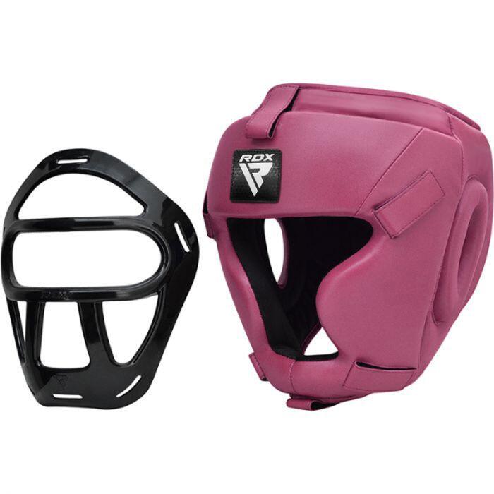 T1 Hoofdbeschermer Met Verwijderbare Gezichtskooi Roze - Medium - Kleur: Roze 7/7