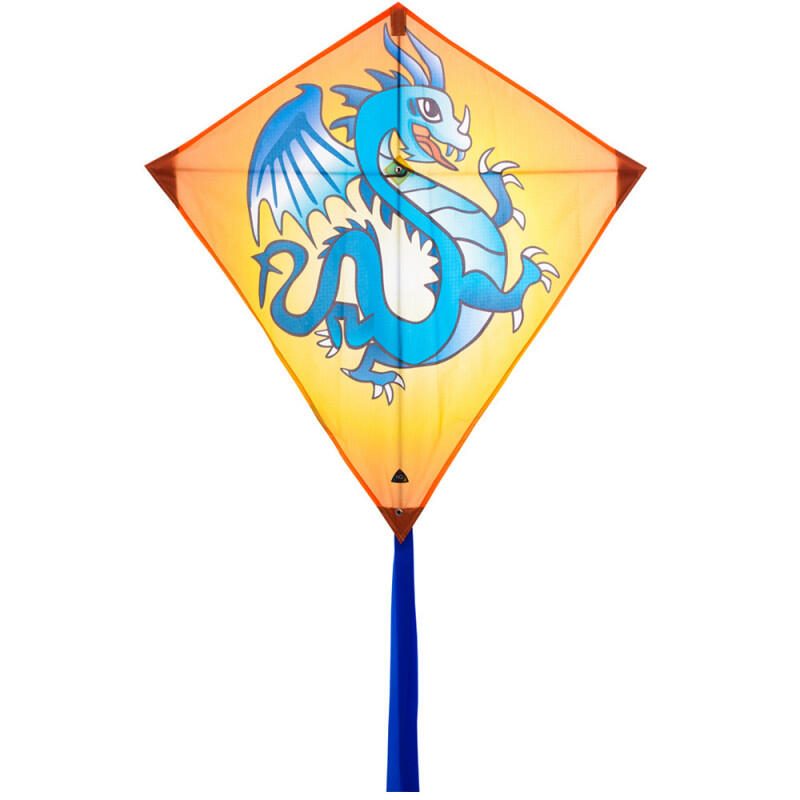 Kindervlieger HQ Eddy Dragon 100106 Geel 68 x 68 cm + 200 cm staart 4/4