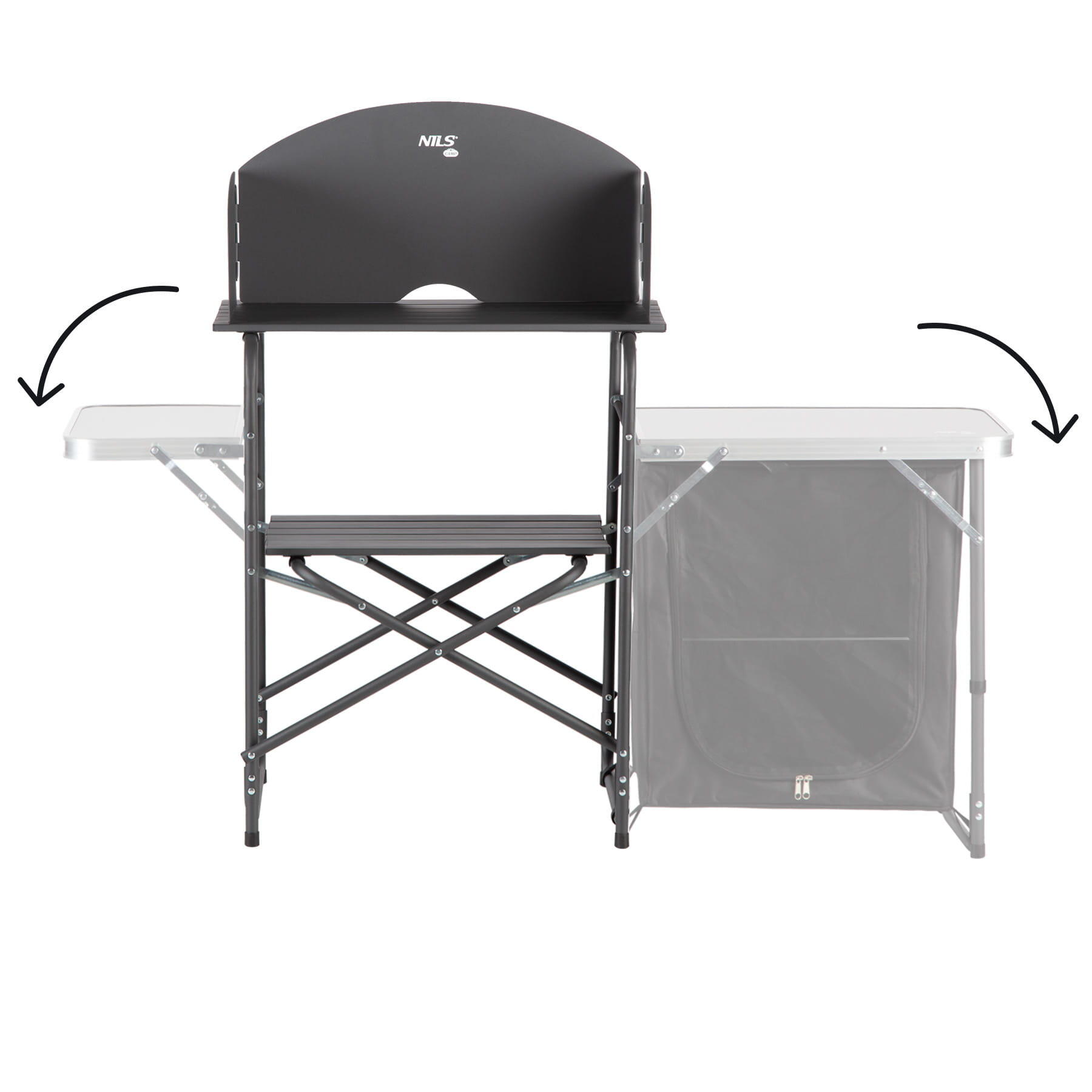 Opvouwbare campingkeuken met zijplanken NILS CAMP NC3041 5/7