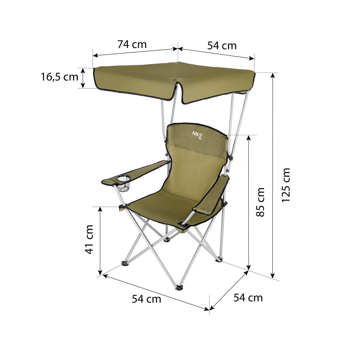 Campingstoel met zonnescherm Nils Camp NC3087 3/7