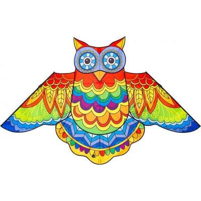 Kindervlieger hq jazzy owl kite 105103 regenboog 145 x 85 cm