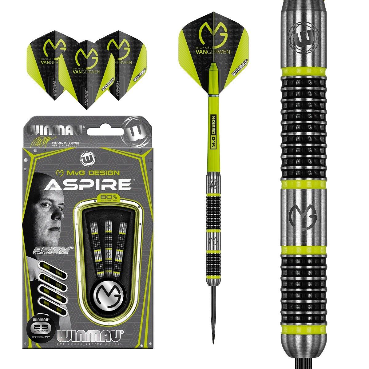 WINMAU MvG Aspire steeltip dartpijlen 25 gr.