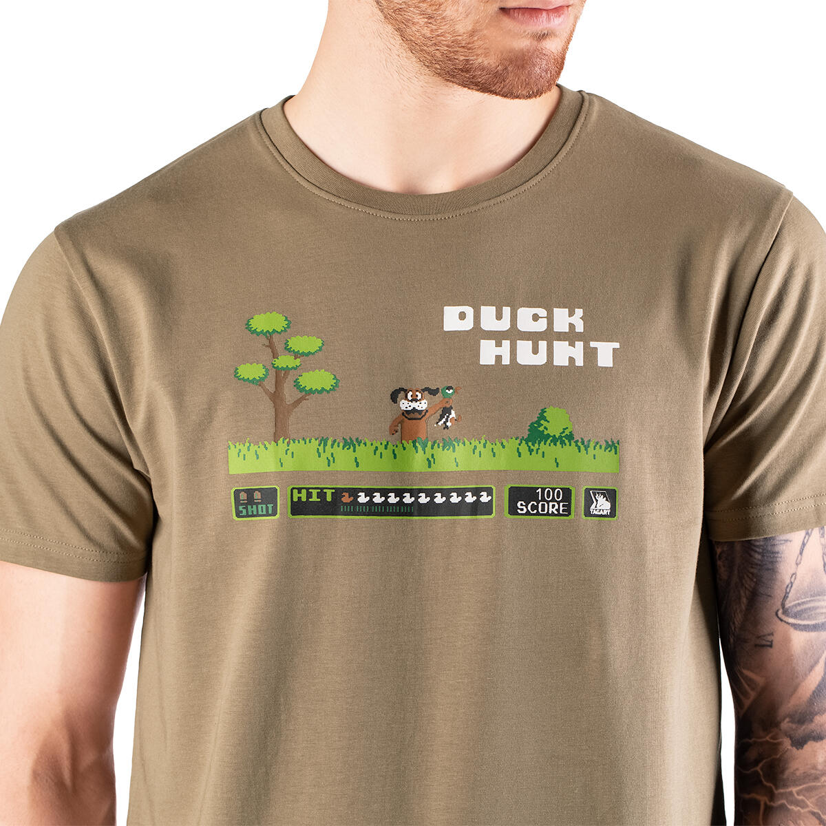 T-shirt de chasse pour homme Tagart FNT Duckhunt Beige avec imprimé 3/5