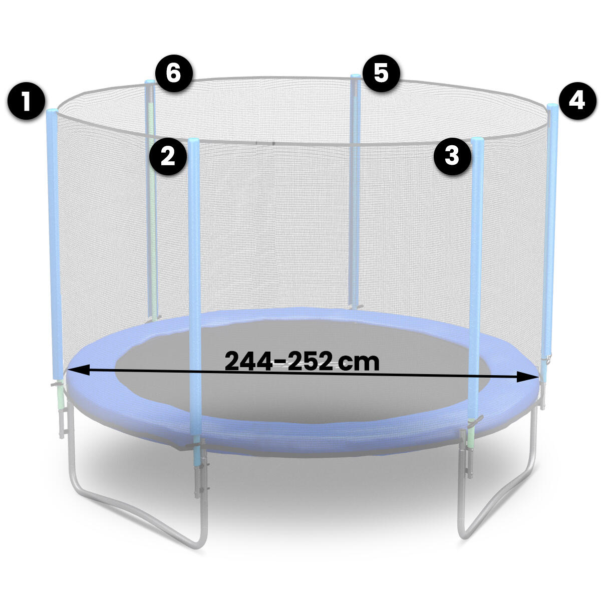 Rete di Protezione trampolino Neo-Sport, Blu 2/3