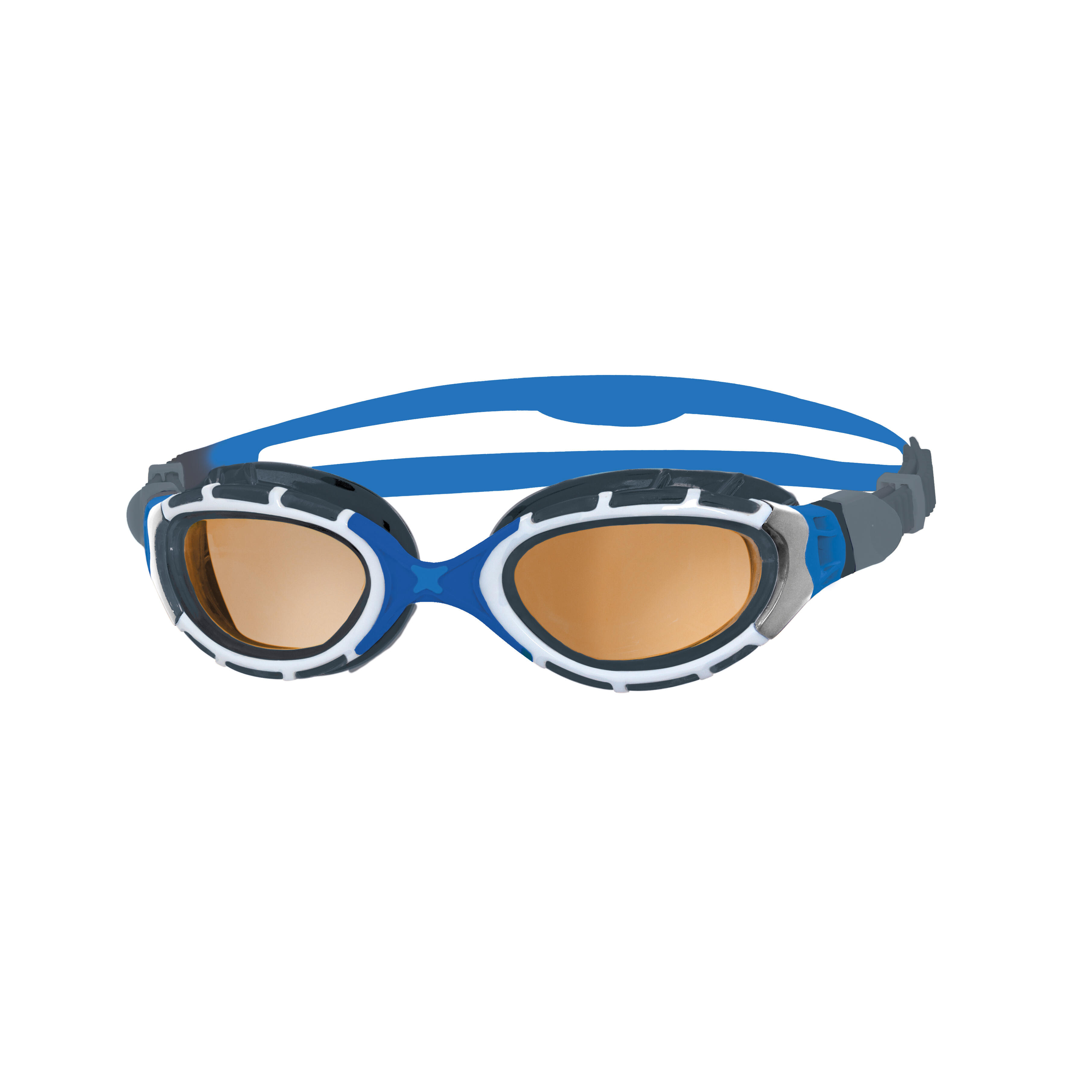 Zoggs - Lunettes De Natation Predator Flex Polarized, Verres Polarisés, Bleu Gris - Lunettes De Natation - Blanc|bleu - 38 S - Decathlon