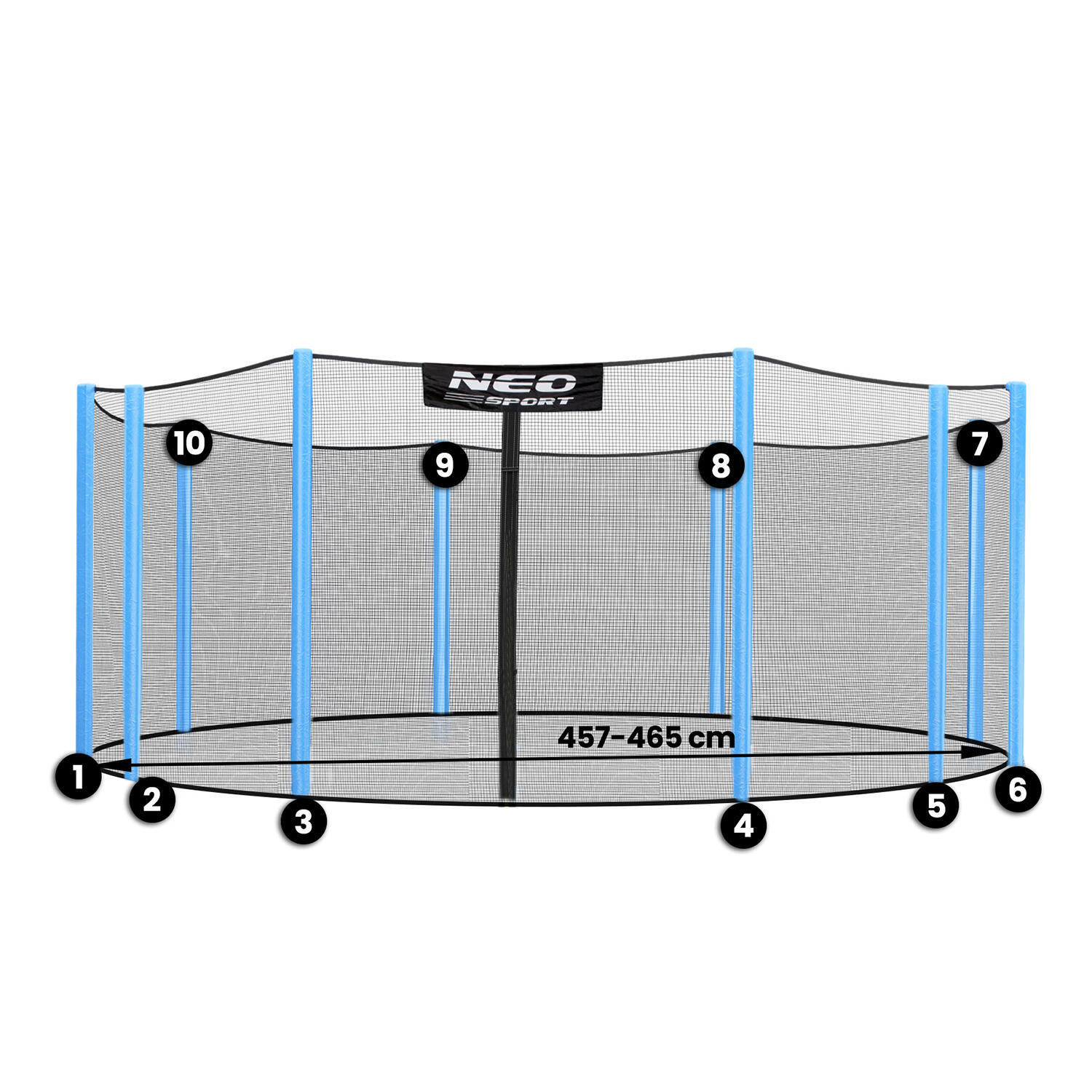 Red de seguridad trampolín exterior Neo-Sport 15ft azul 2/3