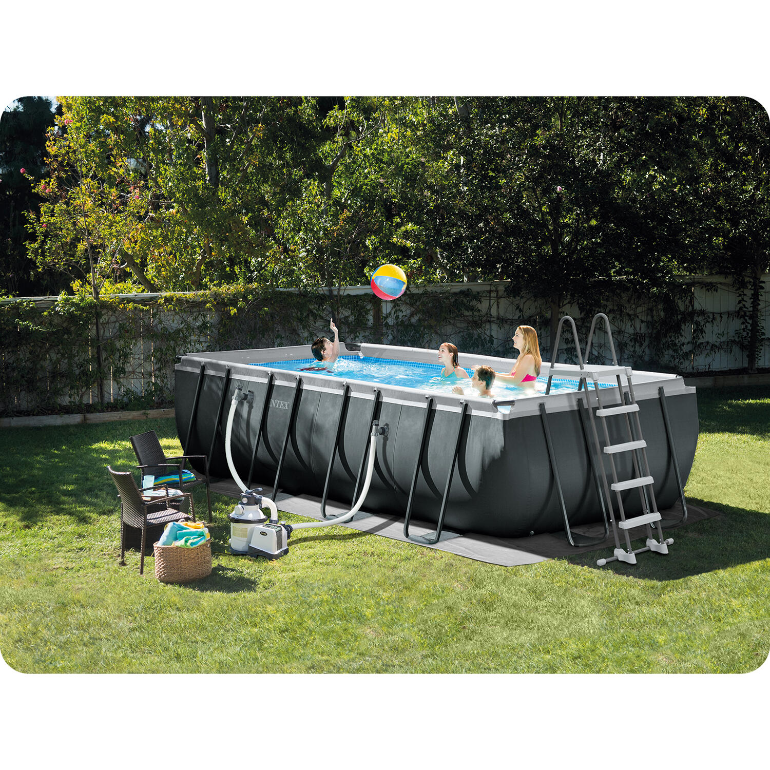 Basen ogrodowy stelażowy 549 x 274 x 132 cm zestaw 17w1 Intex 26356 4/6