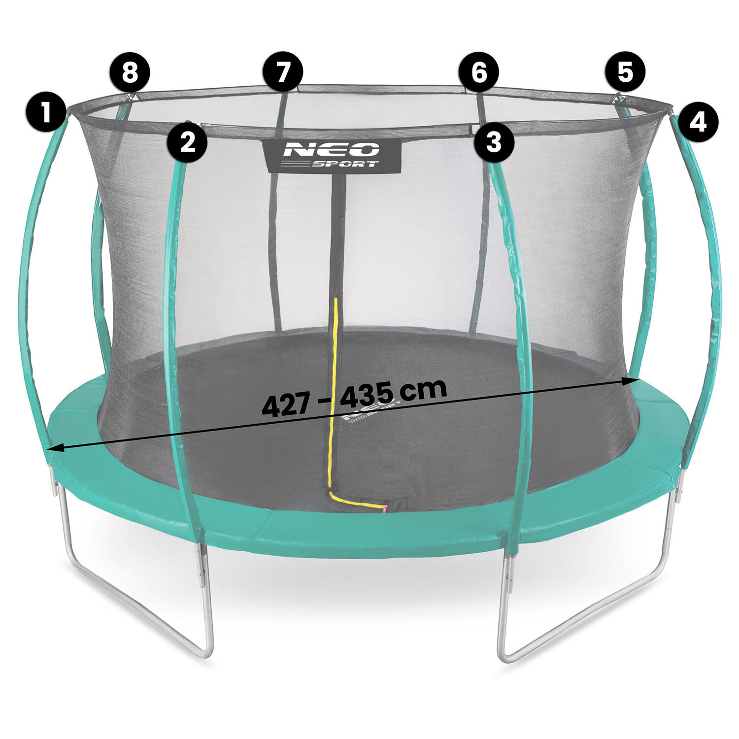 Rede interna para trampolins 435 cm 14 pés Neo-Sport 3/3