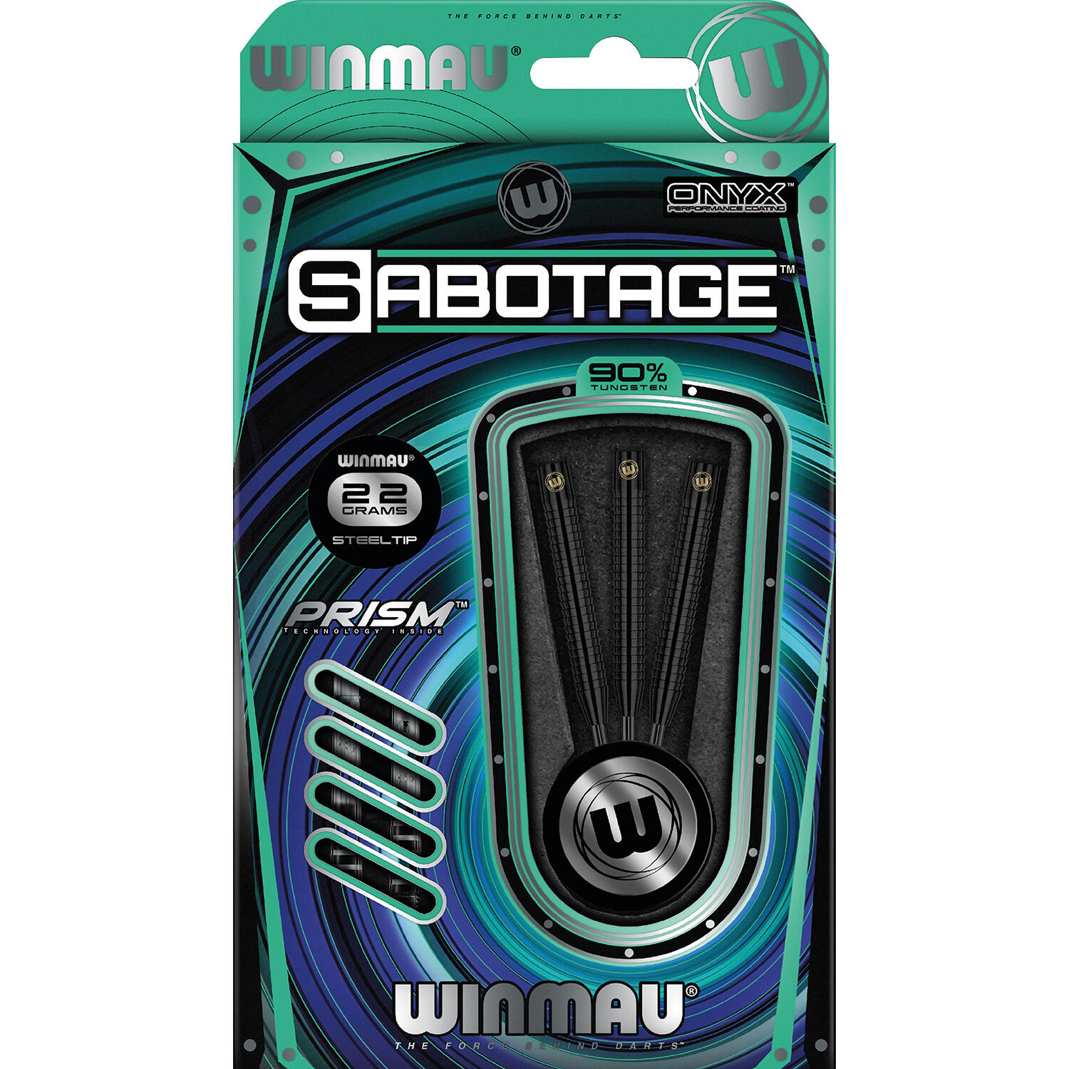 WINMAU Sabotage Onyx steeltip dartpijlen 22gr