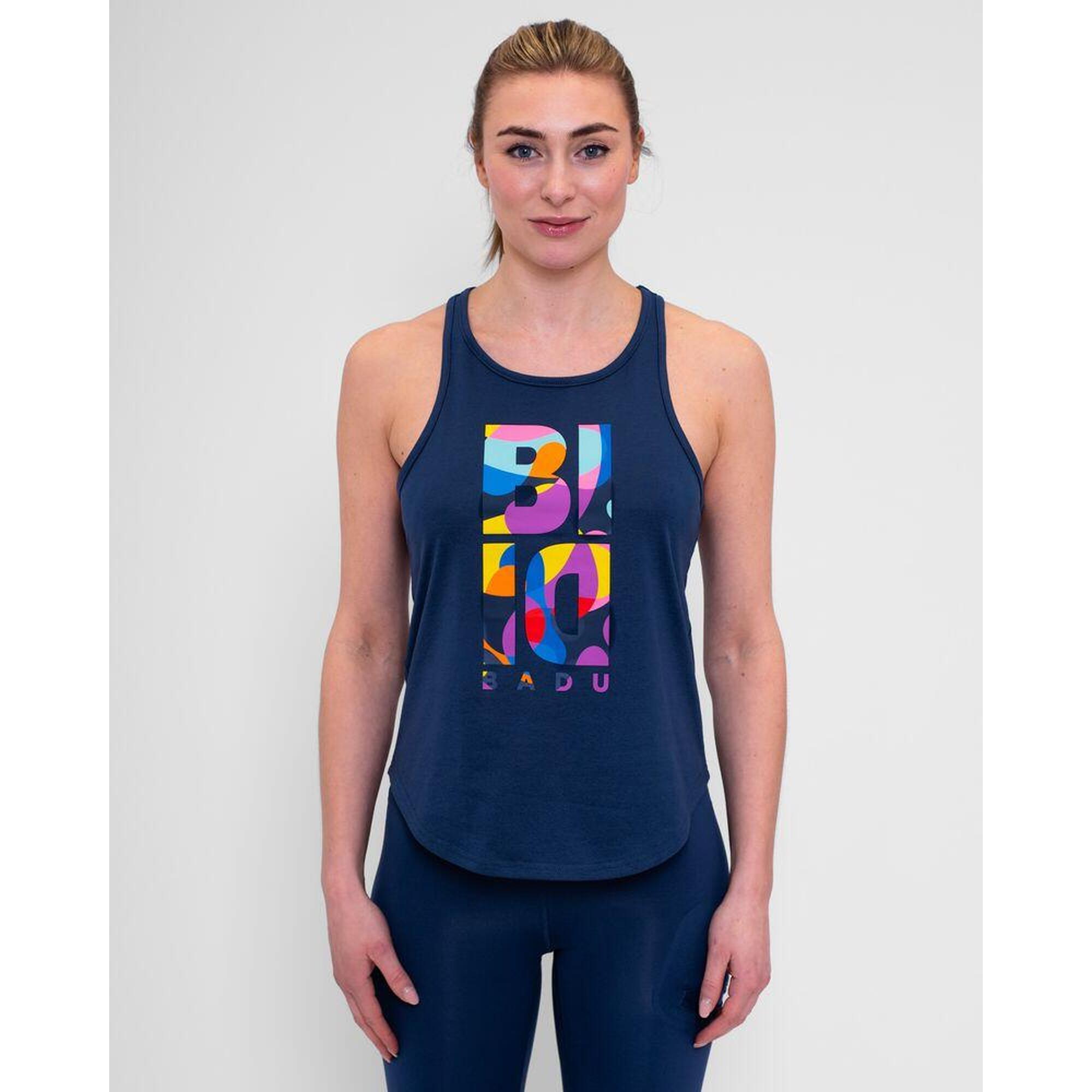 Bidi Badu - Camiseta Bidi Badu Twiggy Chill Azul Oscuro Mix Mujer - - S - T-shirt Crop Top - Bleu|multicolore - Decathlon
