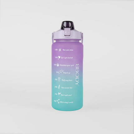 Motivational drink bottle 2L - multicolor