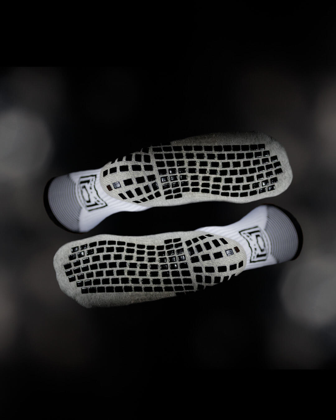 Chaussette antidérapante blanche football 3/4
